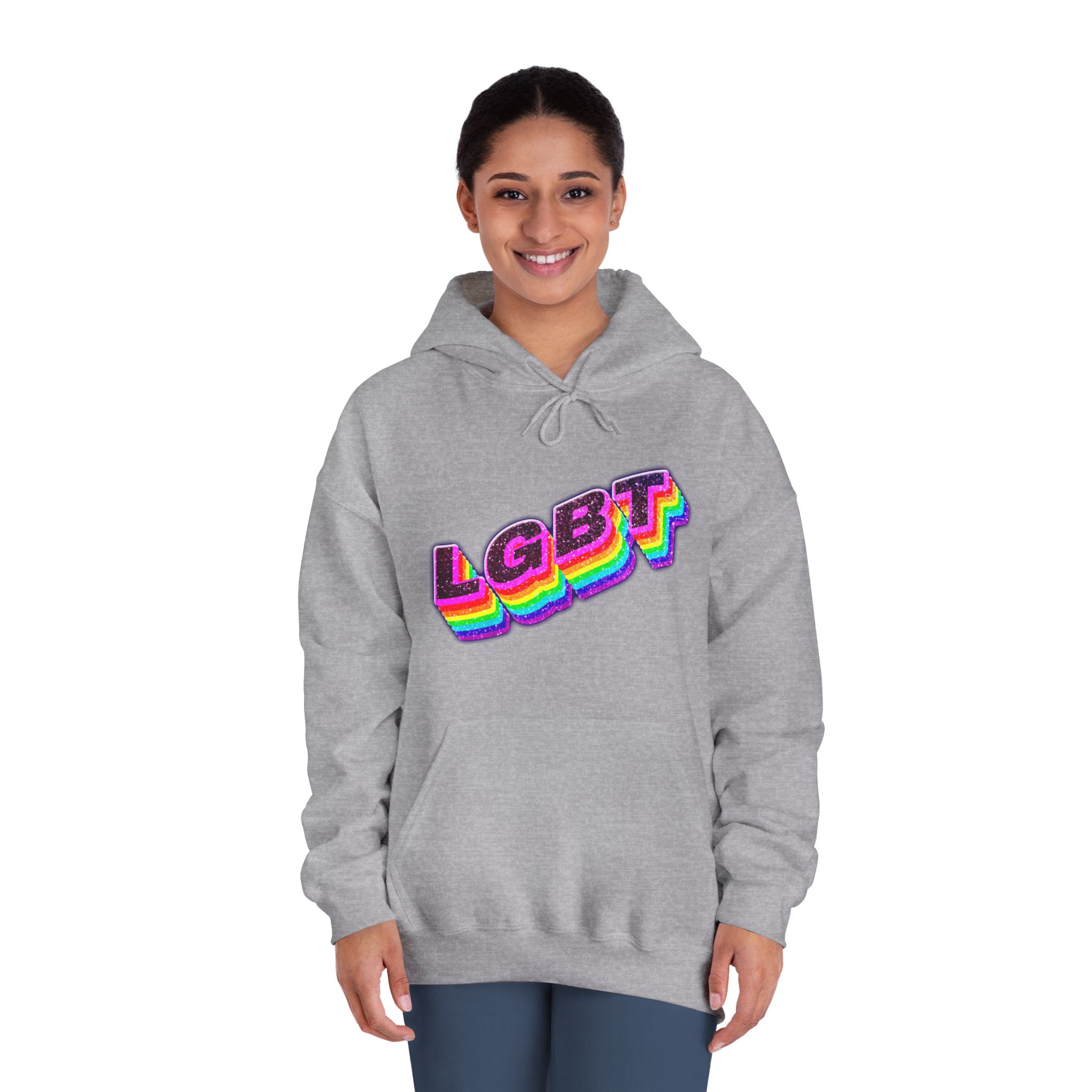 Png Word Lgbt Rainbow Typography Unisex Dryblend Hooded Sweatshirt - Image 16