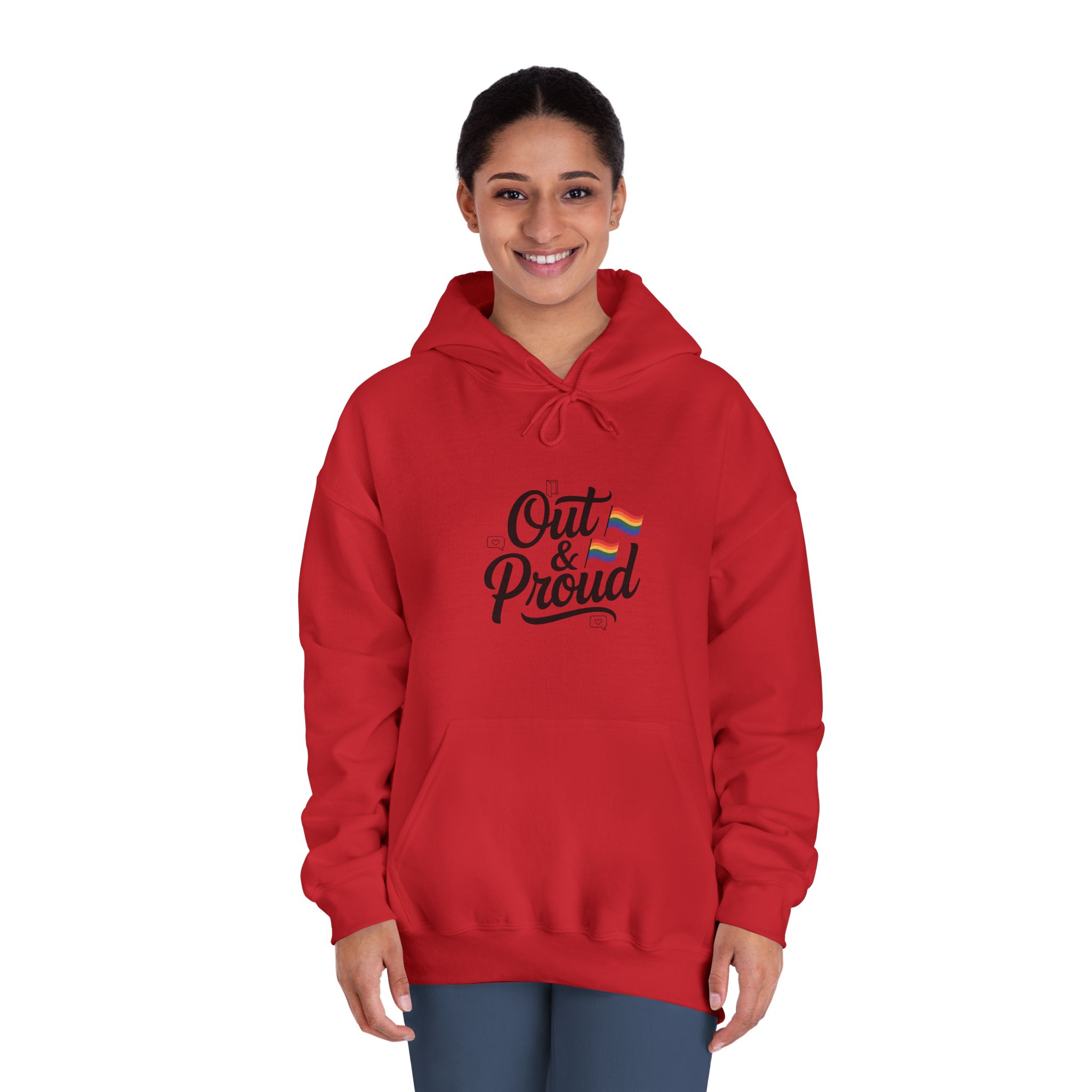 Out Proud T Shirt Design Isolated White Background(1) Unisex Dryblend Hooded Sweatshirt - Image 36