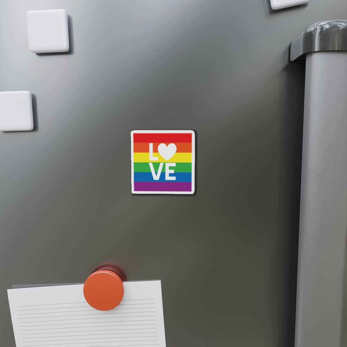 Love Lgbt Heart Squere White Die Cut Magnets - Image 2