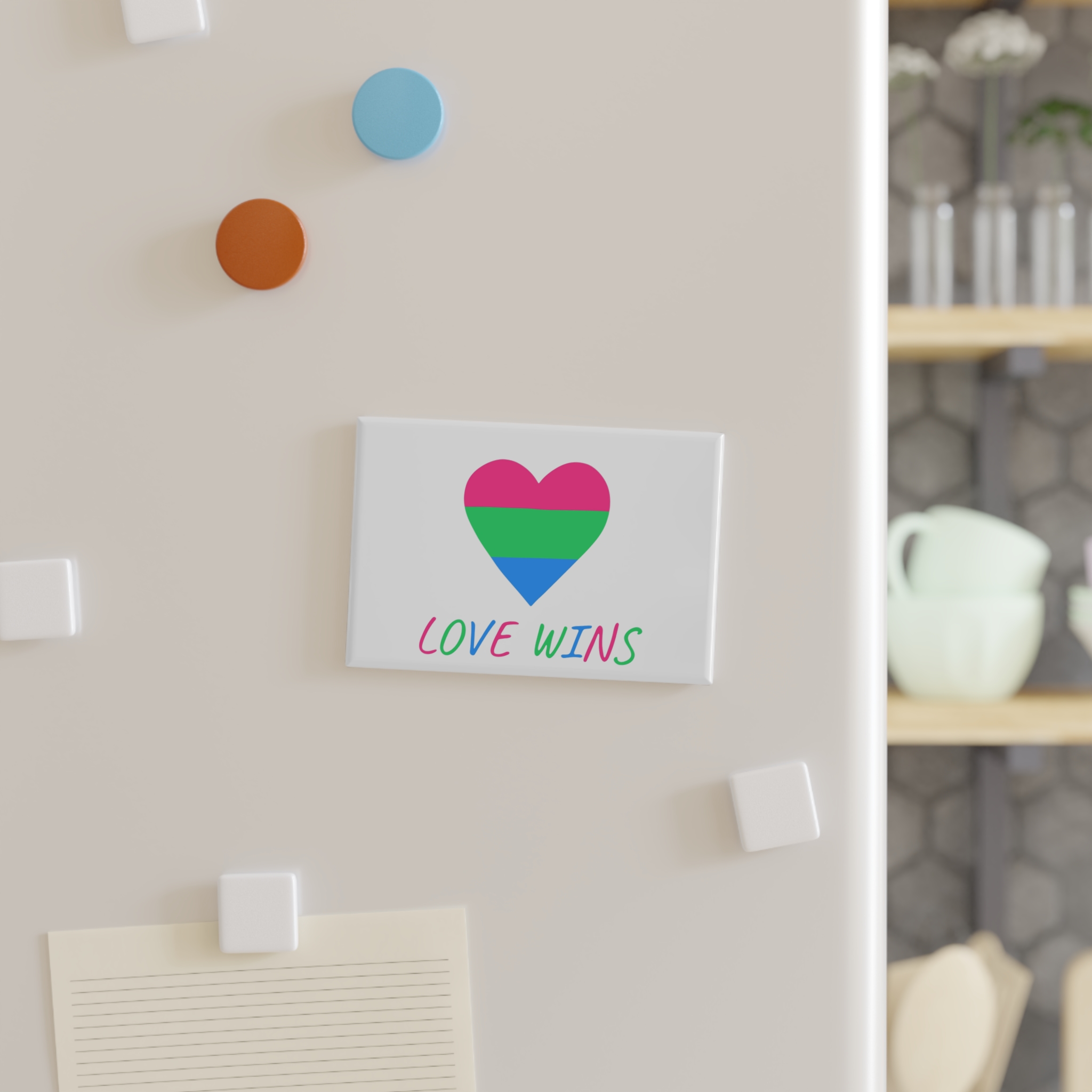 Colorful Heart Shape Polysexual Pride Flag Happy Pride Day Lgbtqia Community Pride Month Vector Hand Drawn Doodle Posters Stickers Logo Cards Button Magnet Rectangle 1 And 10 Pcs - Image 3