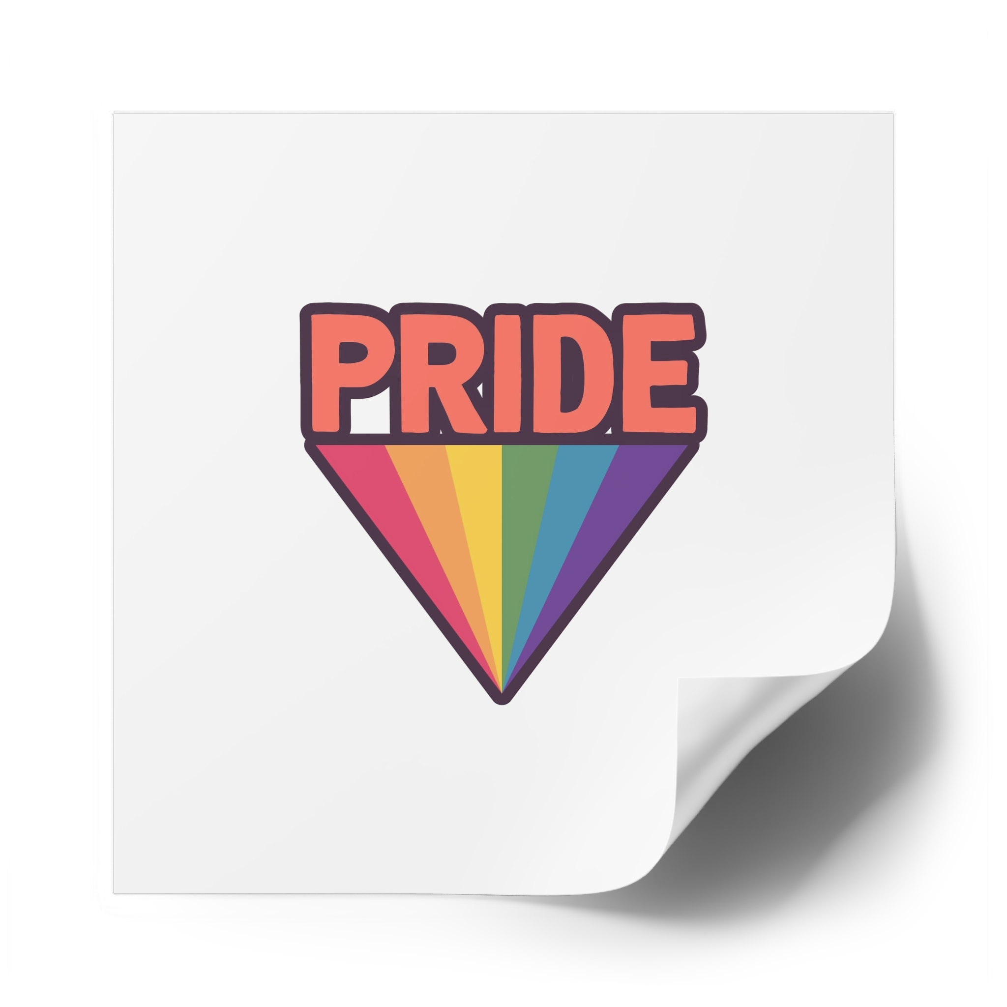 Pride Text With Rainbow Flag Badge Lgbt Symbol Gay Lesbian Bisexual Trans Queer Love Symbol Laminate Stickers Square - Image 58