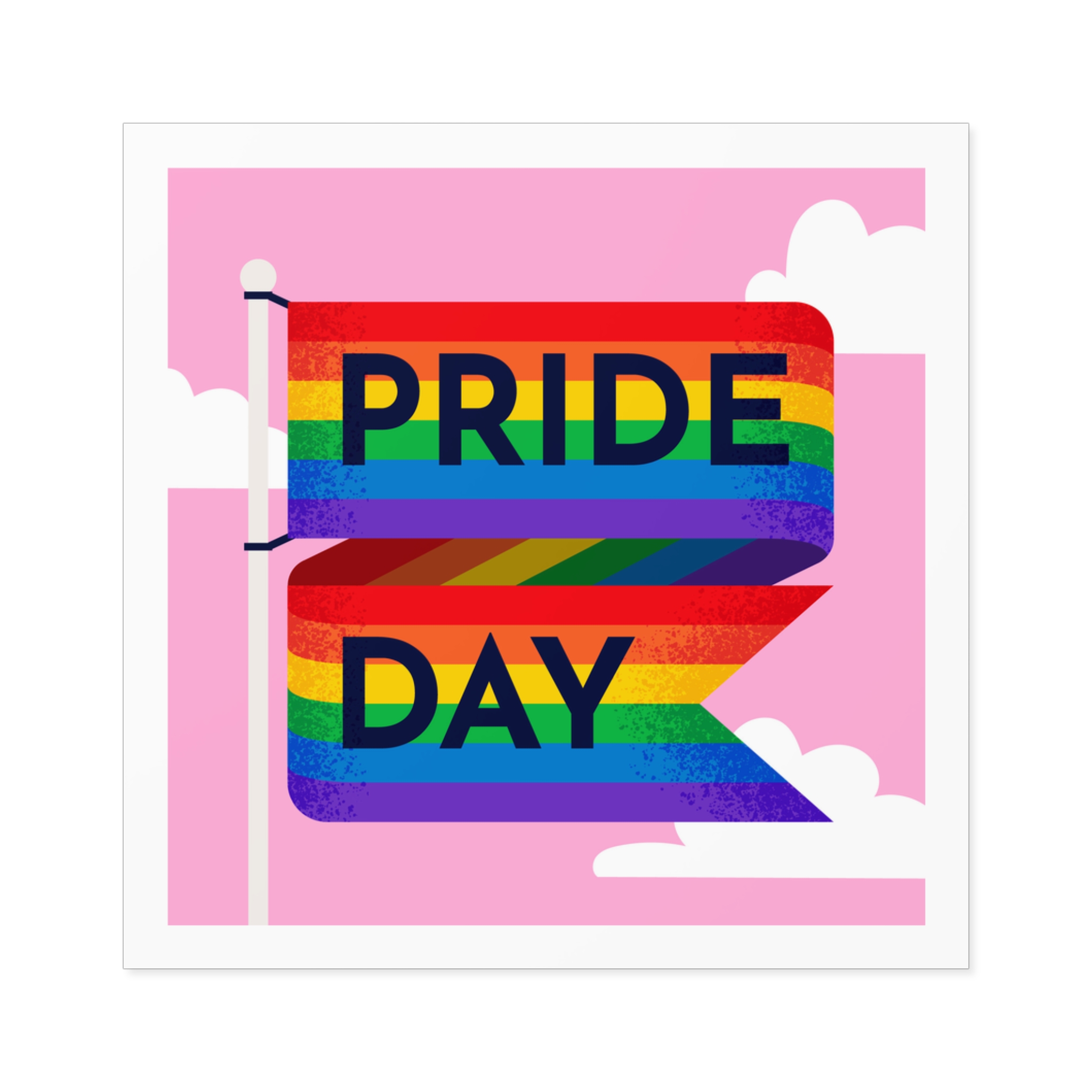Pride Day Flag Illustration Laminate Stickers Square - Image 29