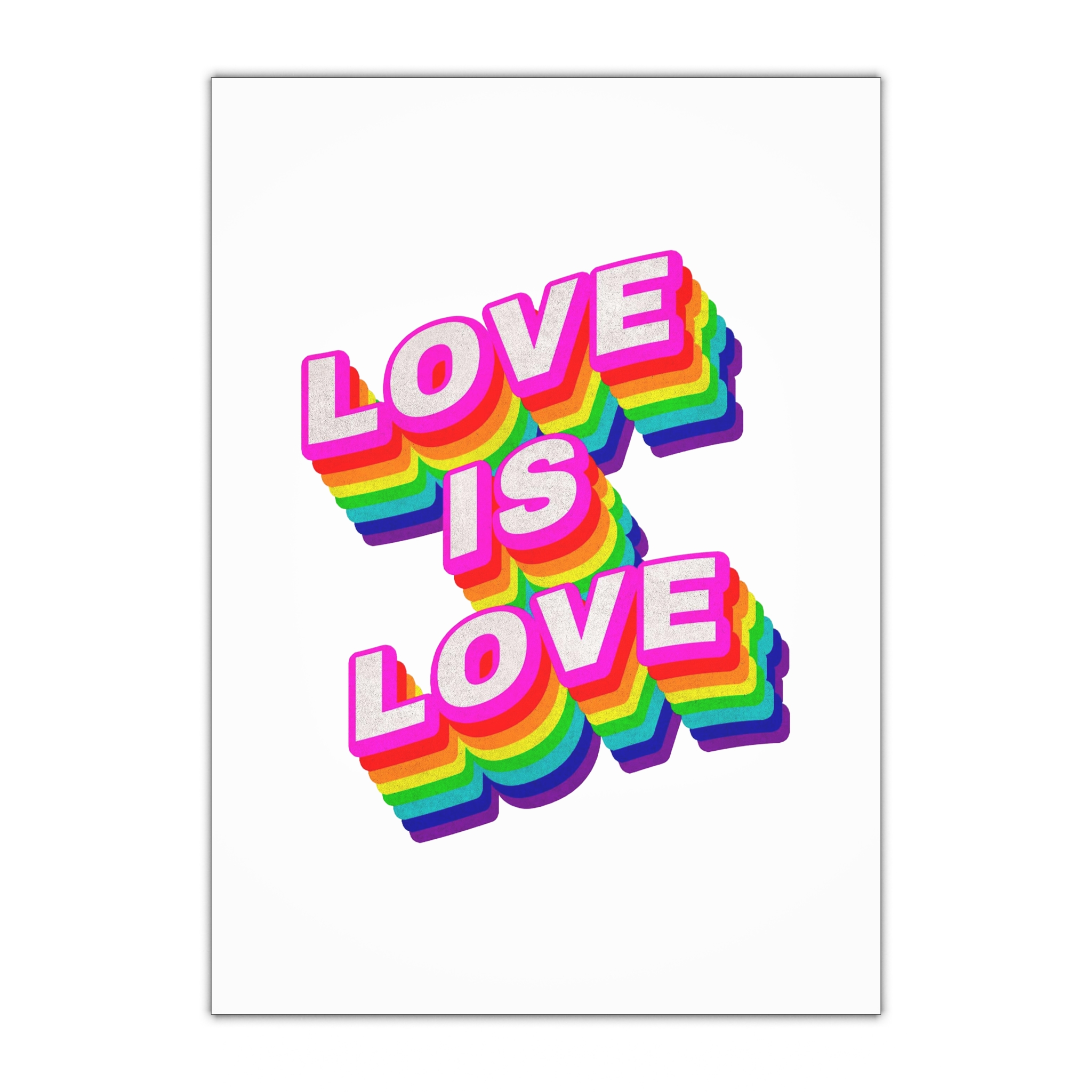 Rainbow Word Love Is Love Typography Design Element Gift Wrapping Paper Sheets 1pc