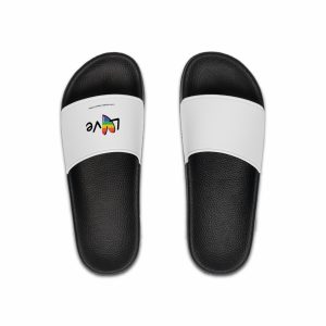 Love Letter Pride Rainbow Lettering Text Writing Pattern Freedom Love Heart Homo Colors Flag Parade(1) (1) Mens Slide Sandals