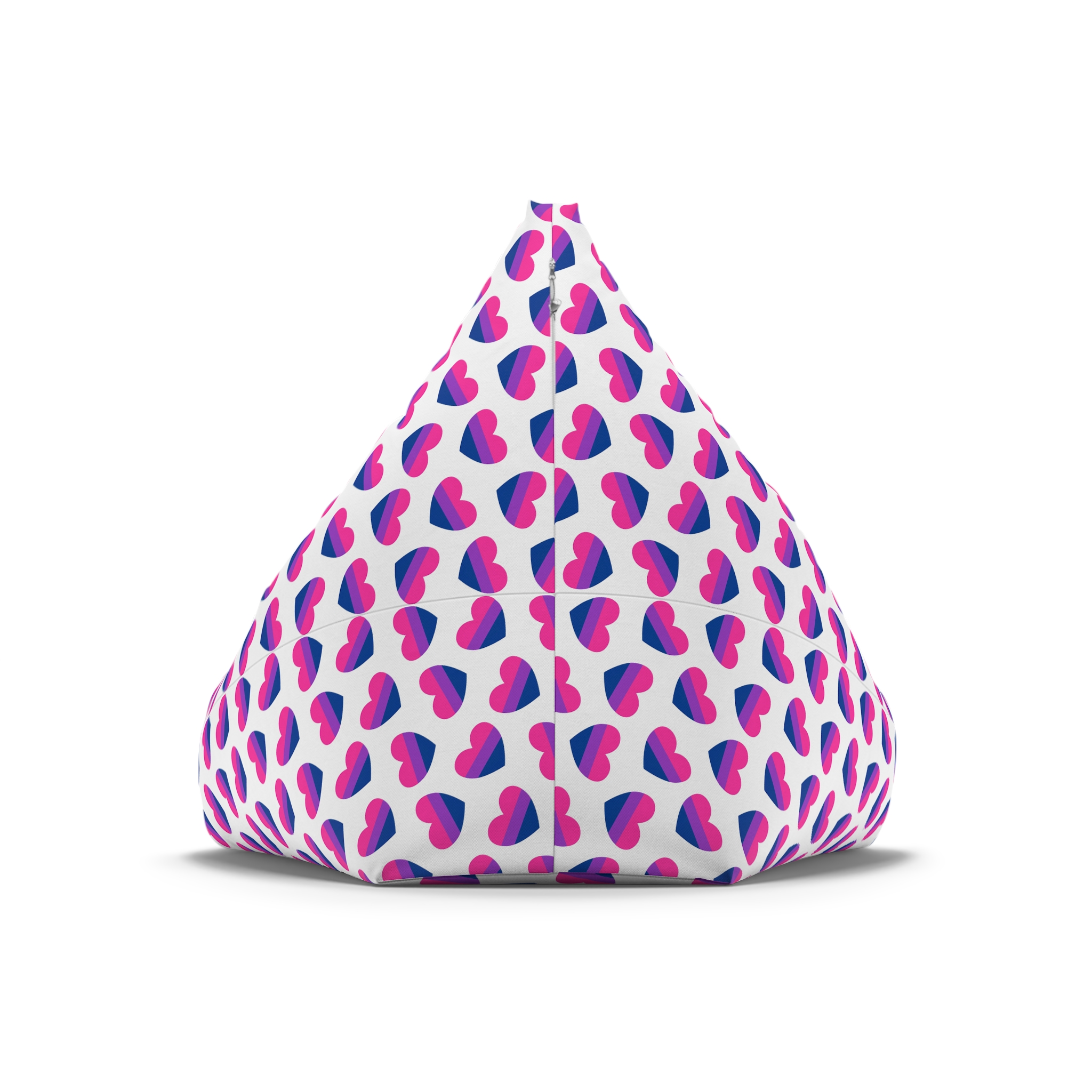 Vector Seamless Pattern Bisexual Flag Heart Bean Bag Chair Cover - Image 6