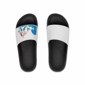 Two Mermaids Love With Hearts Their Heads Mens Slide Sandals