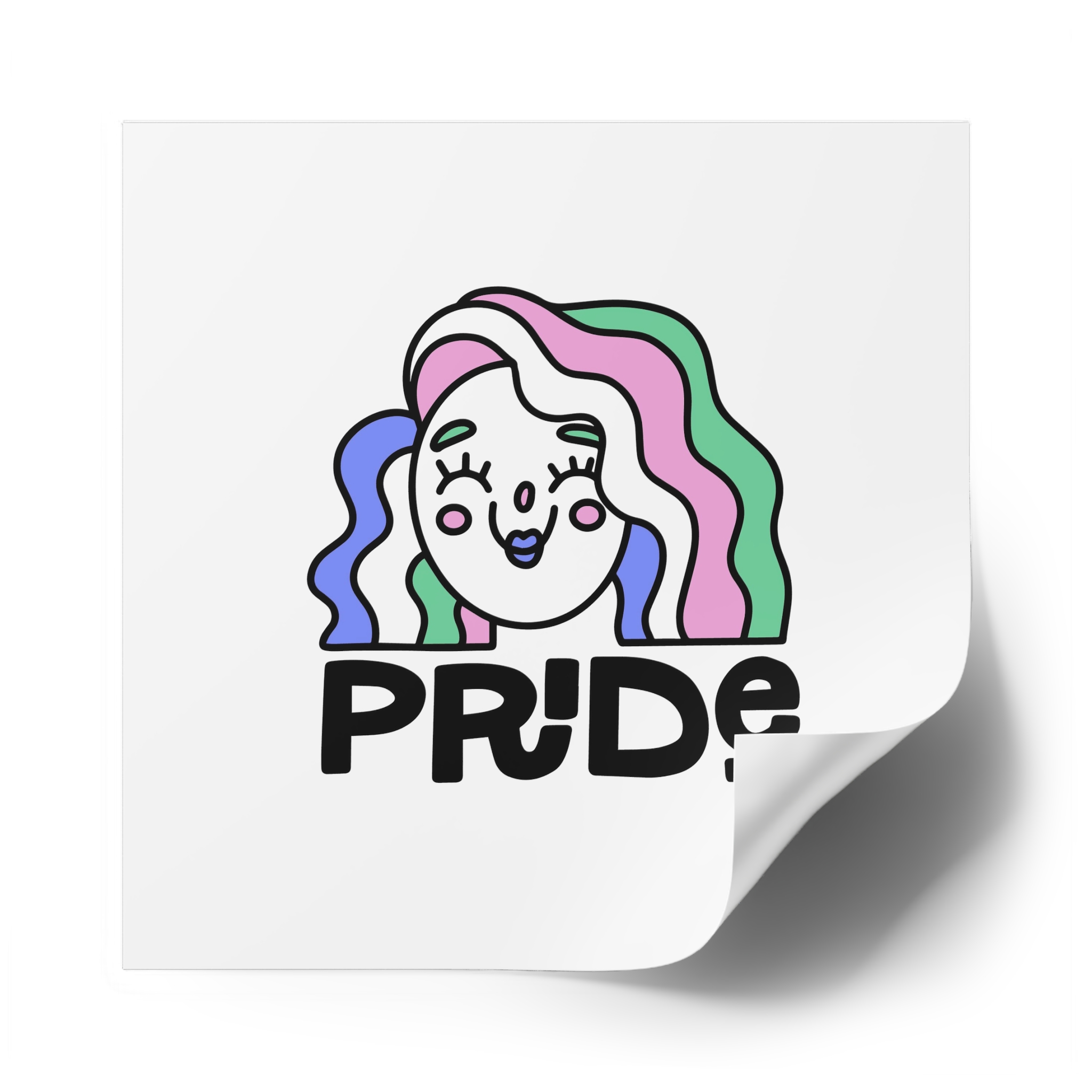 Pride Day Lettering Quote Concept Laminate Stickers Square - Image 58