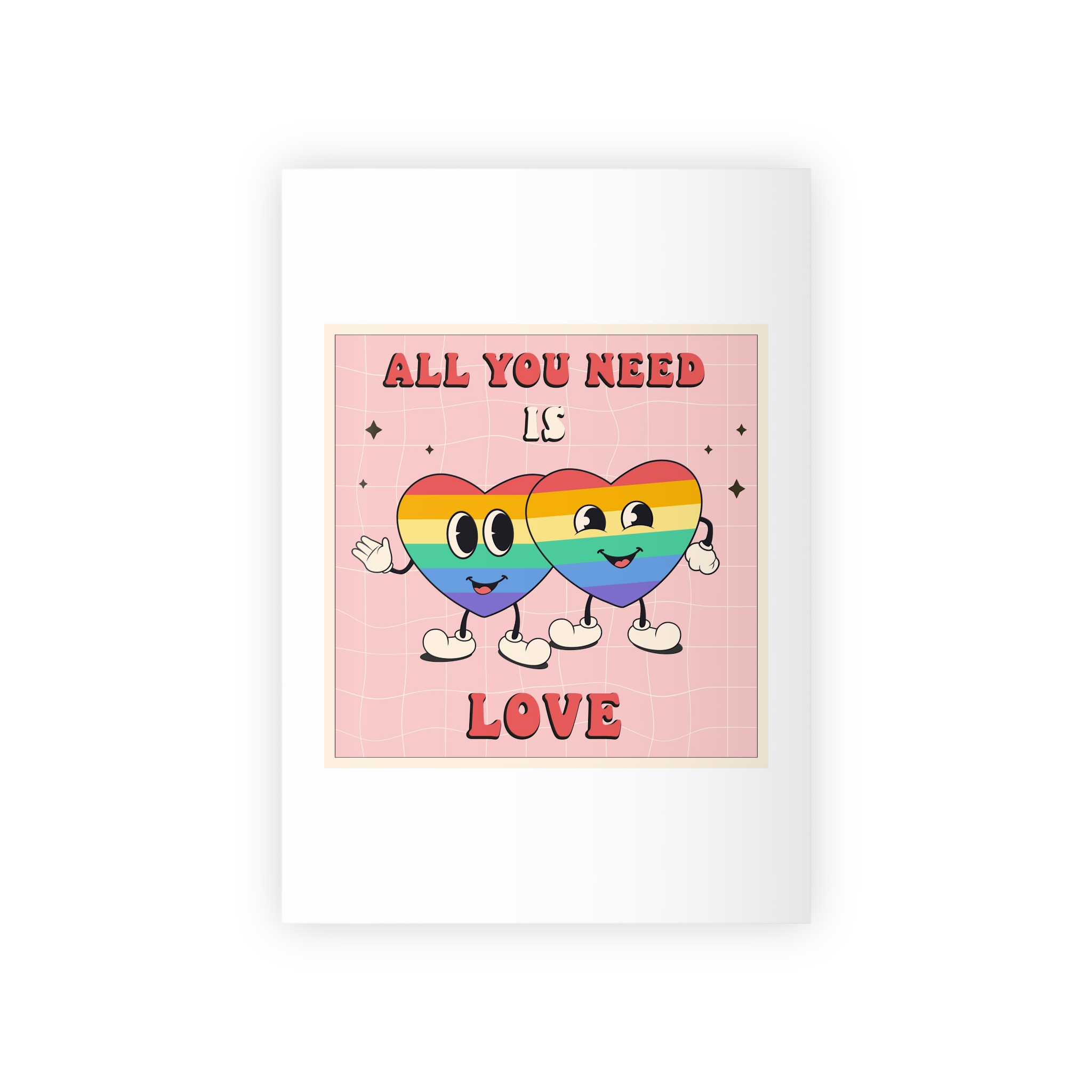 Lgbtq Pride Month Retro Groovy Poster Social Media Post Template With Rainbow Heart Gift Wrapping Paper Rolls 1pc