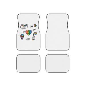 Lgbt Doodle Set Rainbow Flag Pride Month Vector Illustration Car Mats Set Of 4
