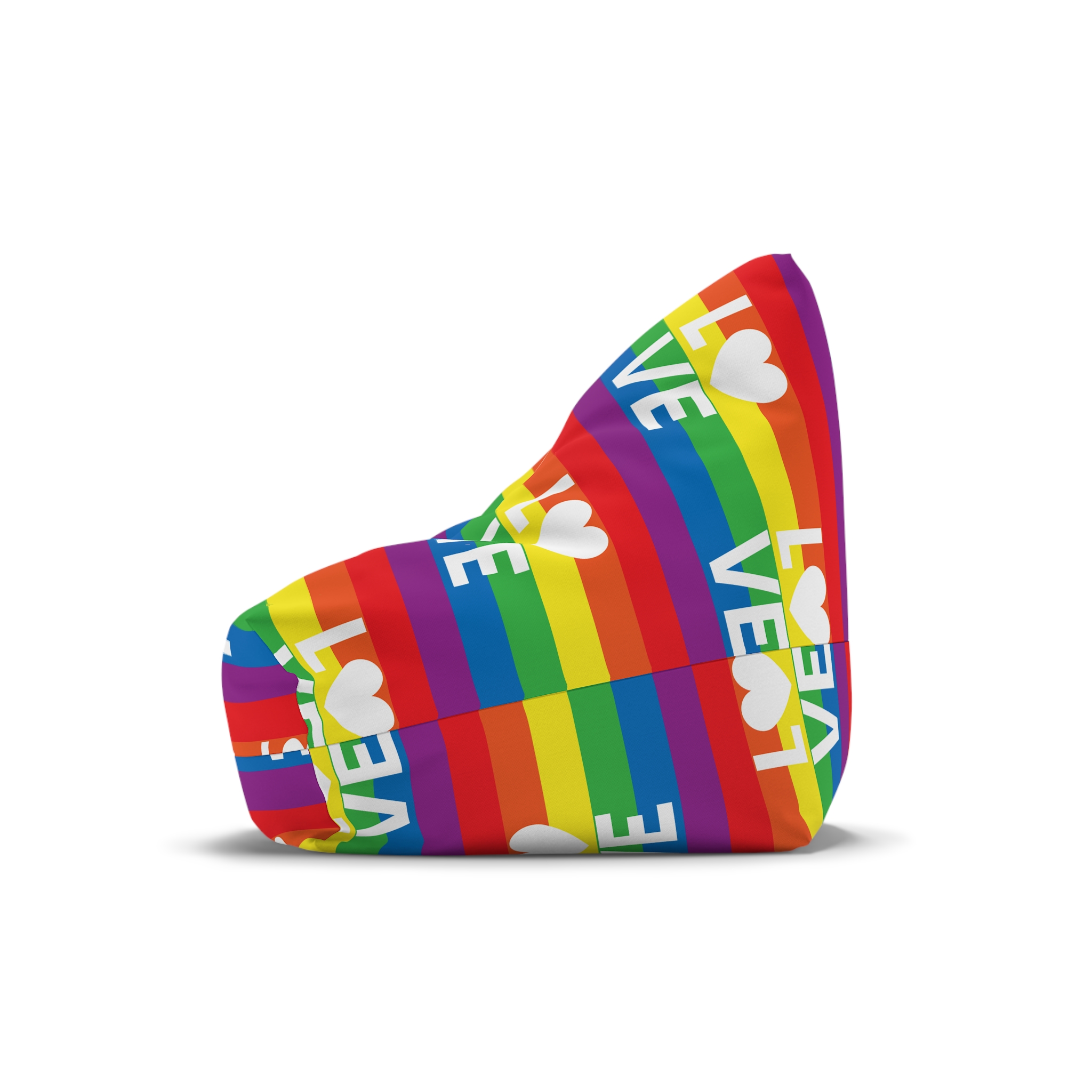 Love Lgbt Heart Squere White Bean Bag Chair Cover - Image 4