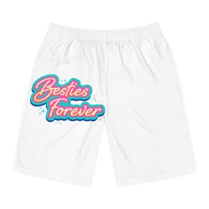 Besties Forever Lettering Logo Mens Board Shorts Aop