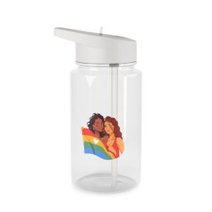 Portrait Lesbian Couple With Rainbow Flag Concept Lgbtq Tritan Water Bottle