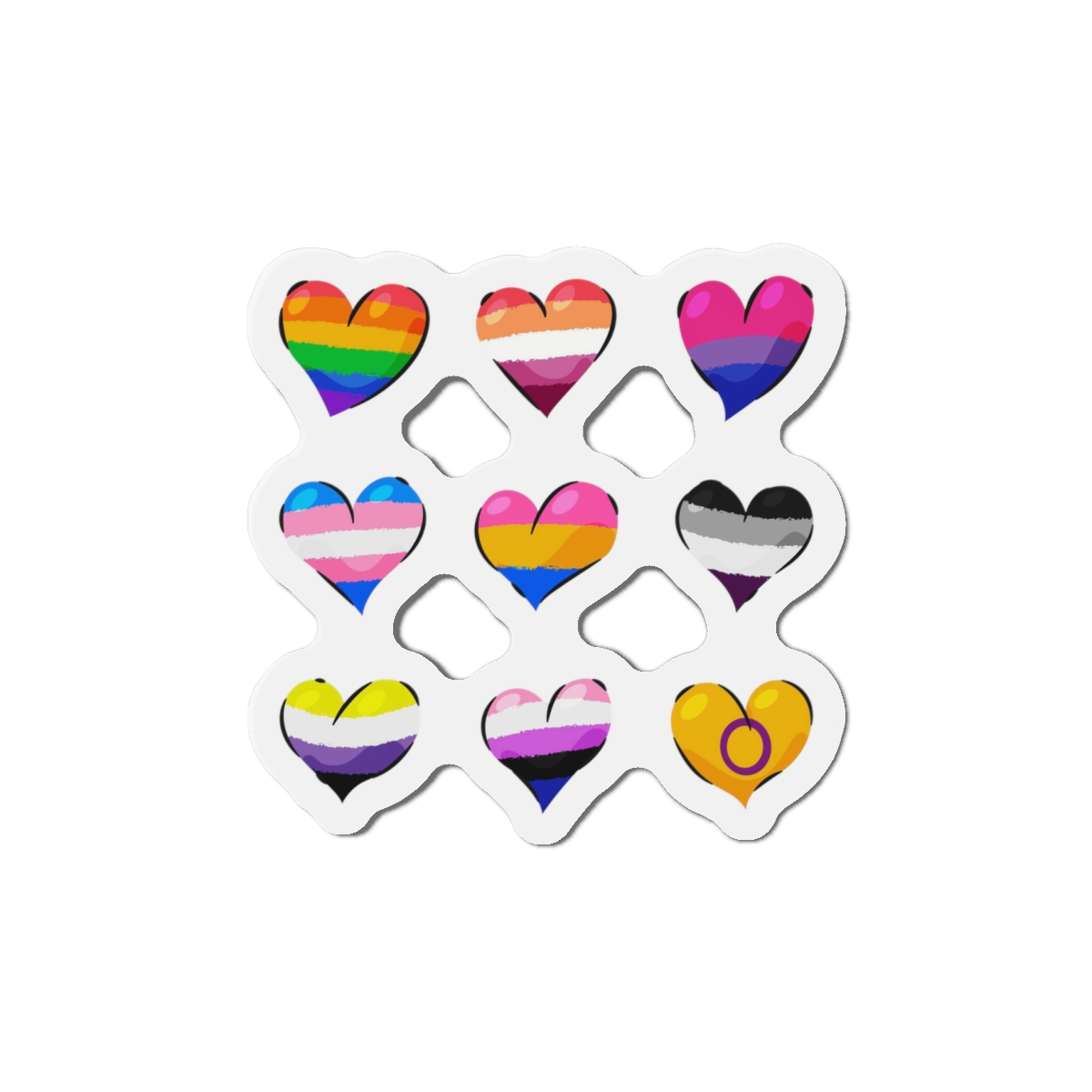 Flat Lgbt Pride Month Flags Collection Die Cut Magnets - Image 7