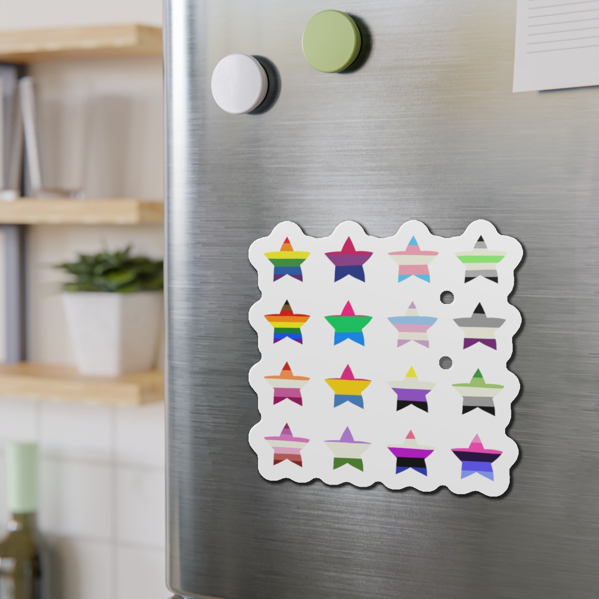 Set Colorful Lgbtq Pride Flag Star Shape Gender Equality Sexual Identity Pride Flags Collection Lgbtqia Community Pride Month Die Cut Magnets - Image 15