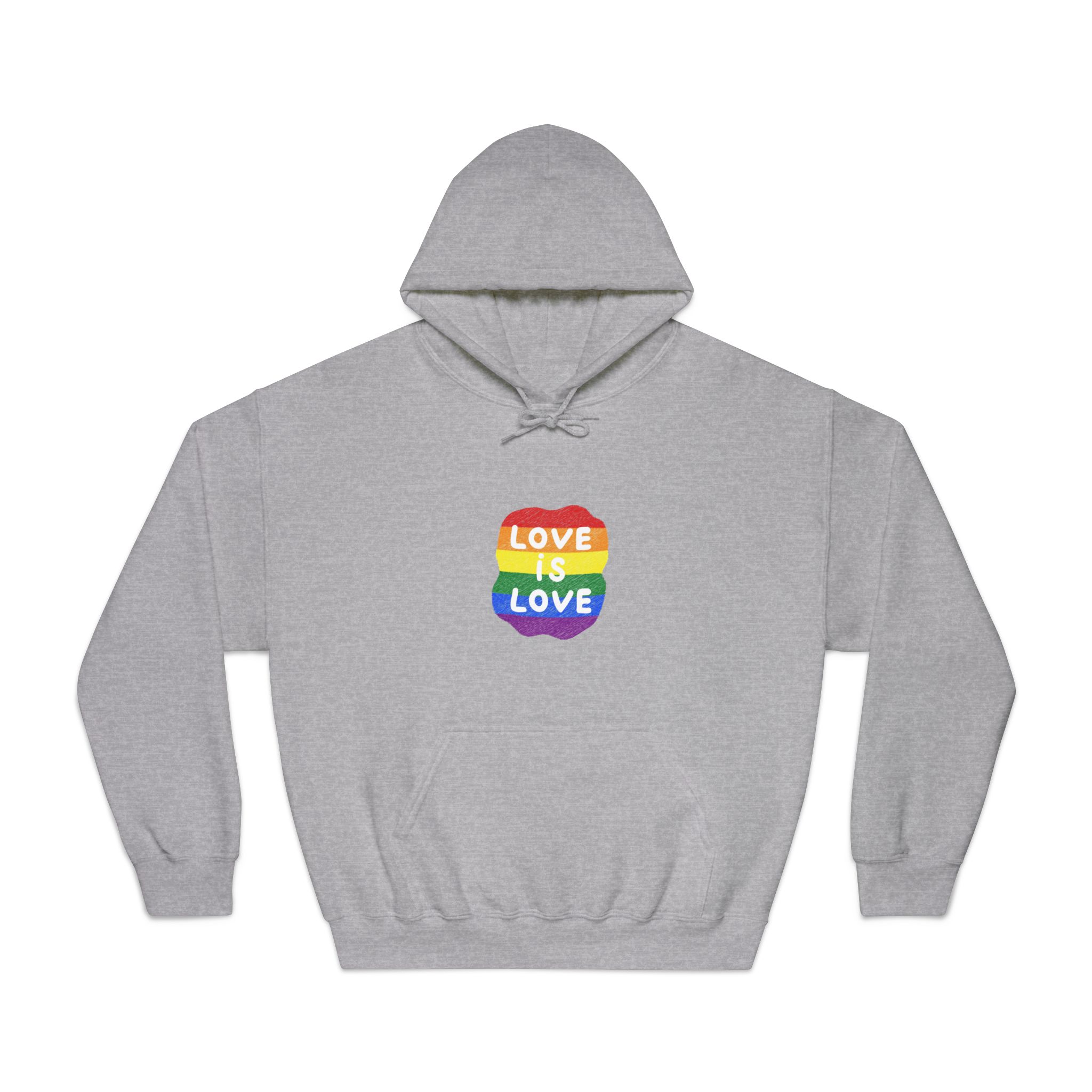 Love Is Love Lgbtq Pride Rainbow Poster Slogan Unisex Dryblend Hooded Sweatshirt - Image 13