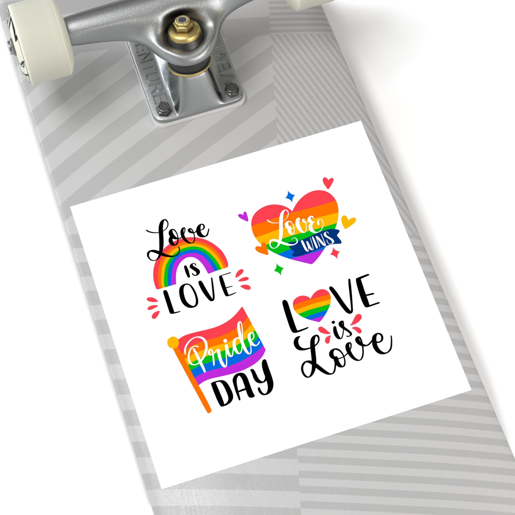 Hand Drawn Pride Day Label Collection Laminate Stickers Square - Image 52