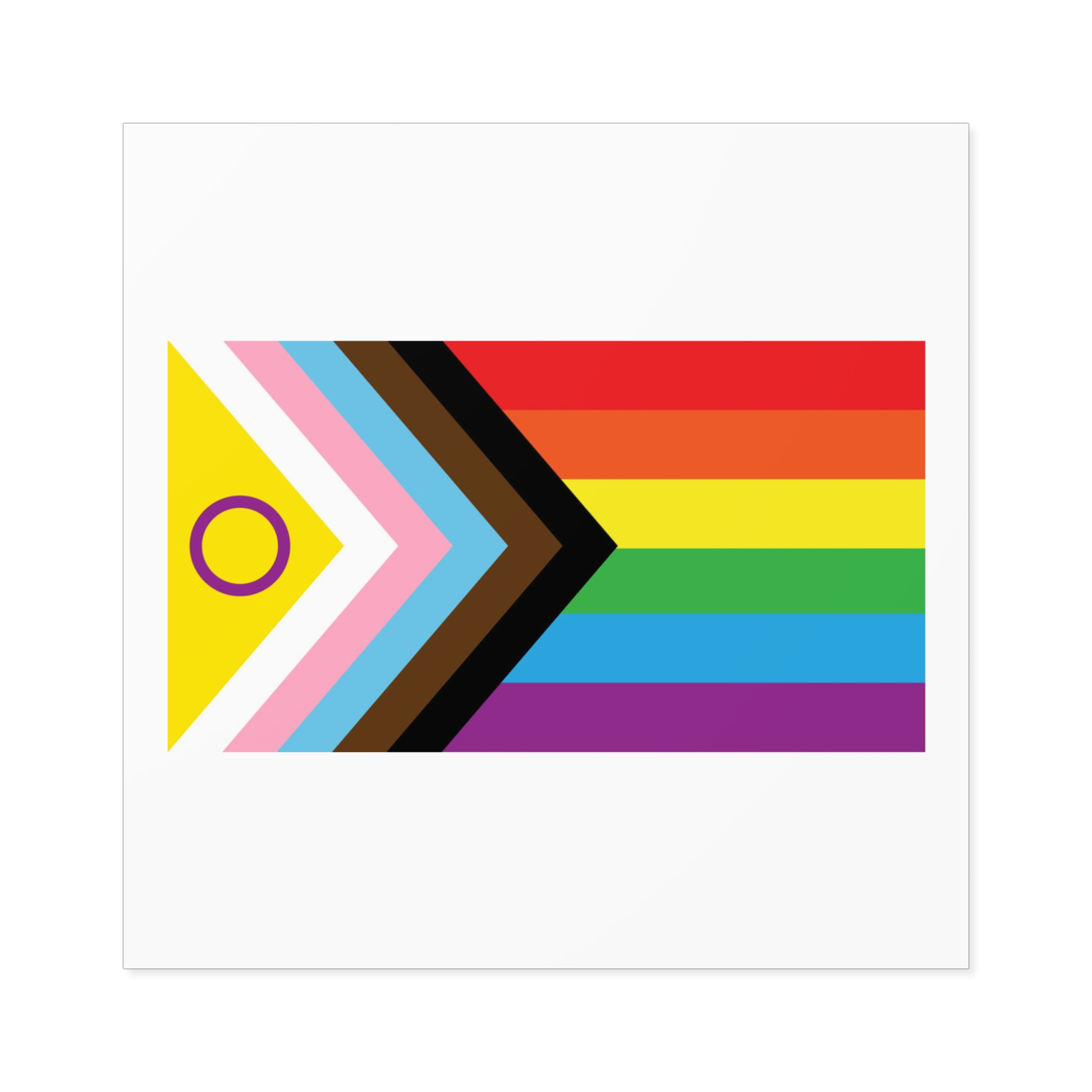 Intersex Inclusive Progress Pride Flag Laminate Stickers Square - Image 69