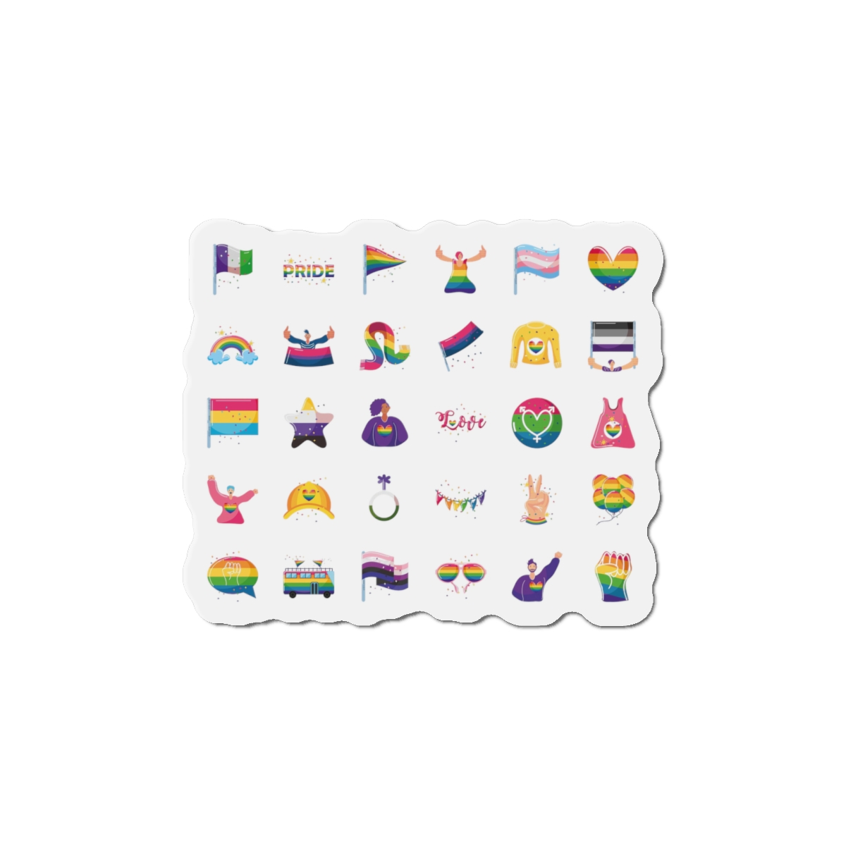 Set Icons With Lgbtq Community Symbols Die Cut Magnets - Image 10