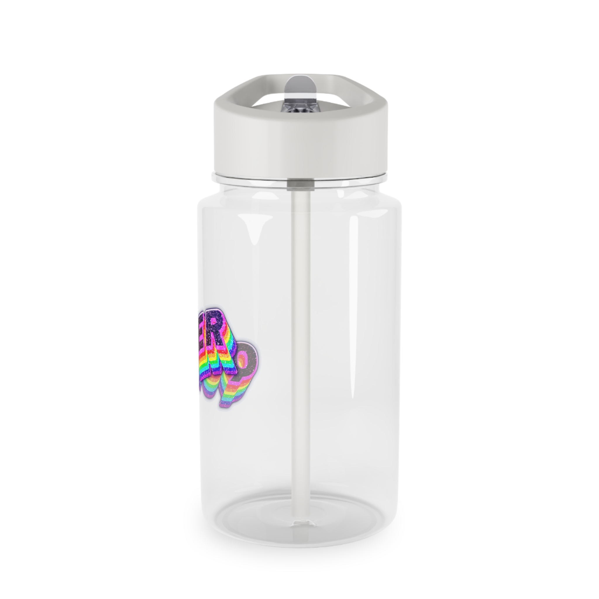 Queer Png Word Rainbow Typography Tritan Water Bottle - Image 3