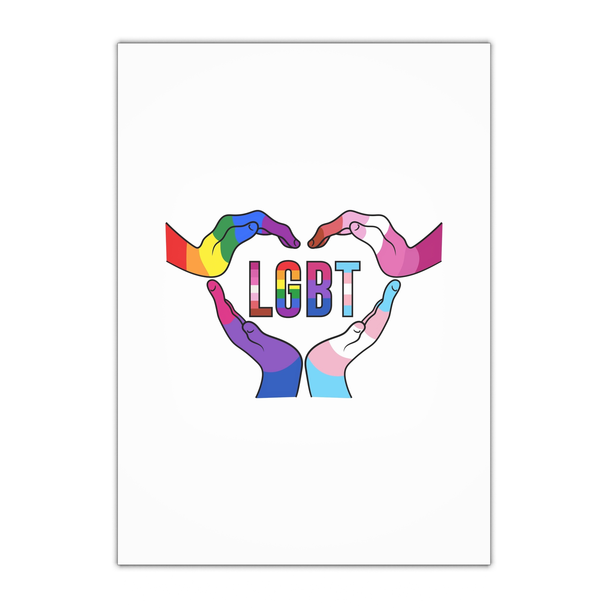 Lgbt Hands United Pride Month Rainbow Flag Vector Illustration Isolated White Background Gift Wrapping Paper Sheets 1pc