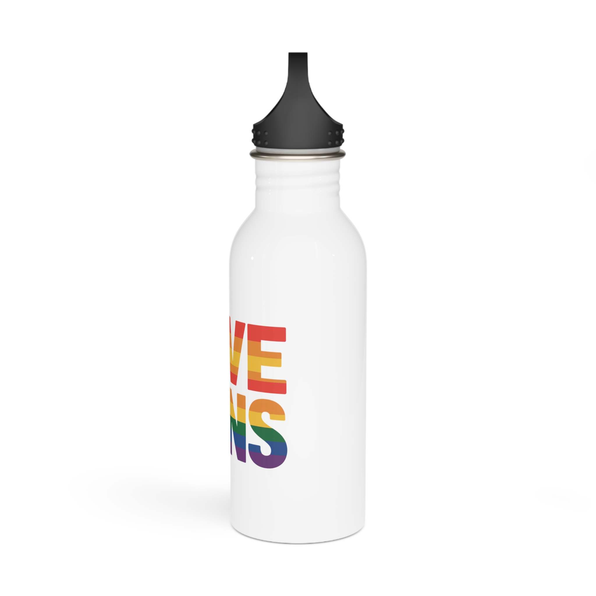 Love Wins Rainbow Pride Message1 Stainless Steel Water Bottle - Image 4