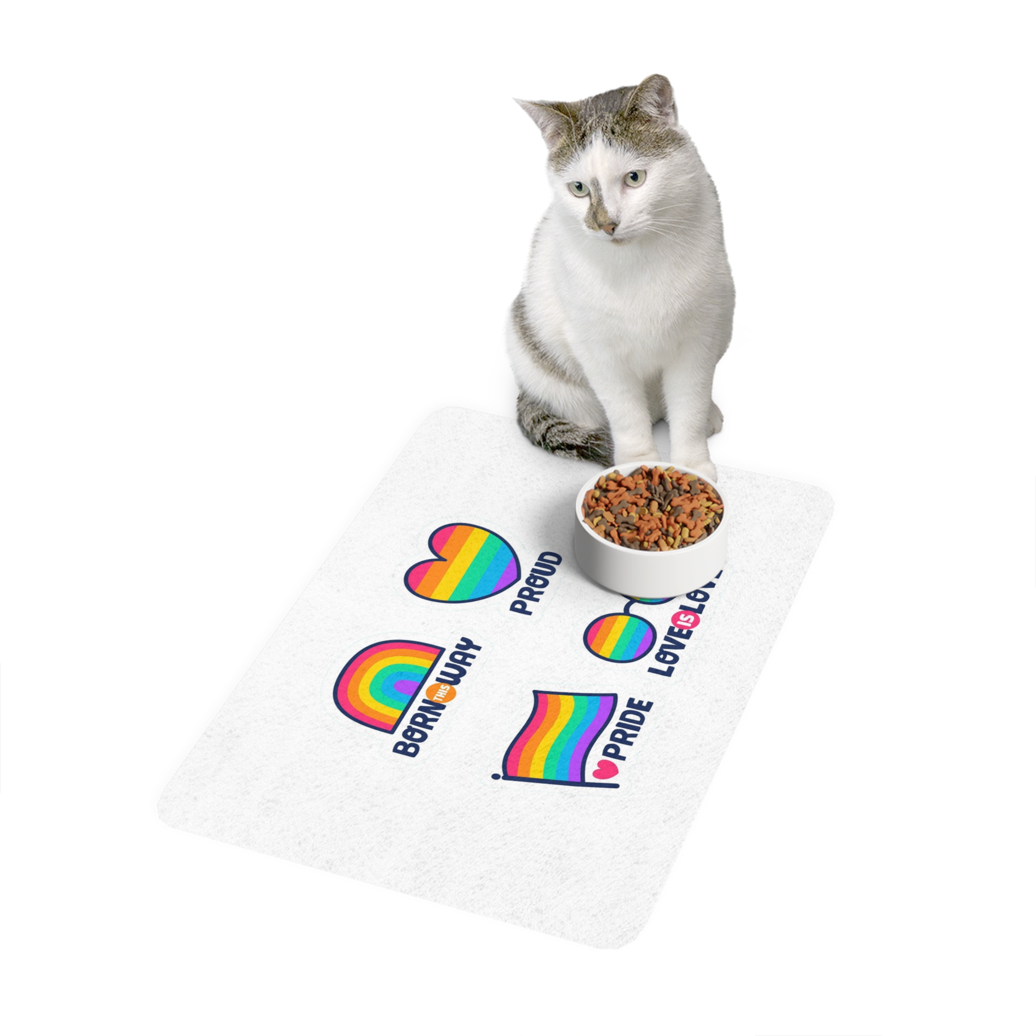 Pride Day Lables Collection Pet Food Mat 12x18 - Image 3