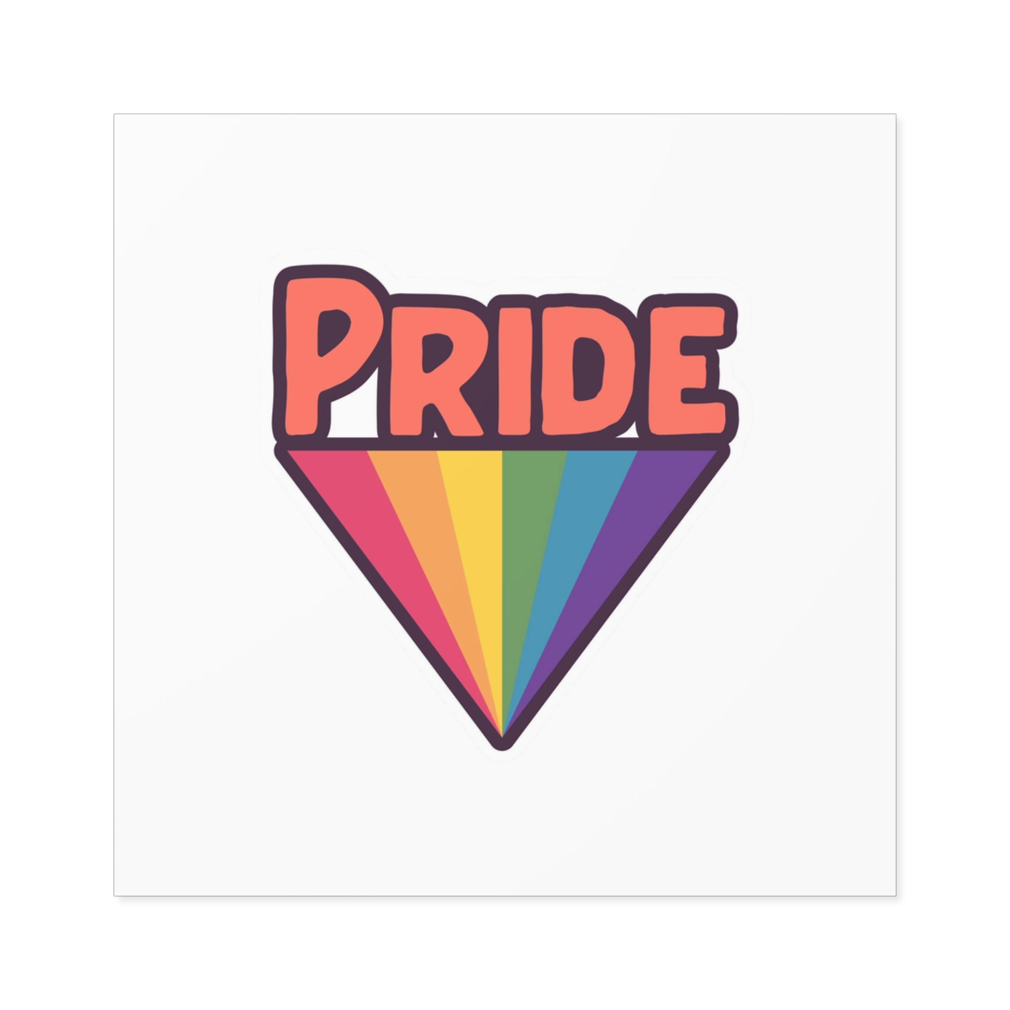 Pride With Rainbow Laminate Stickers Square - Image 21