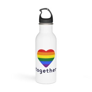 Lgbt Flag With Textlgbt Flag With Text Stainless Steel Water Bottle