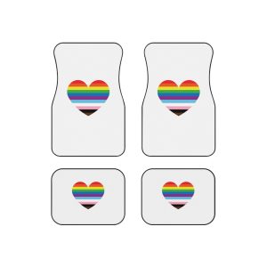 Progress Pride Flag Heart Symbol Love Inclusion Car Mats Set Of 4