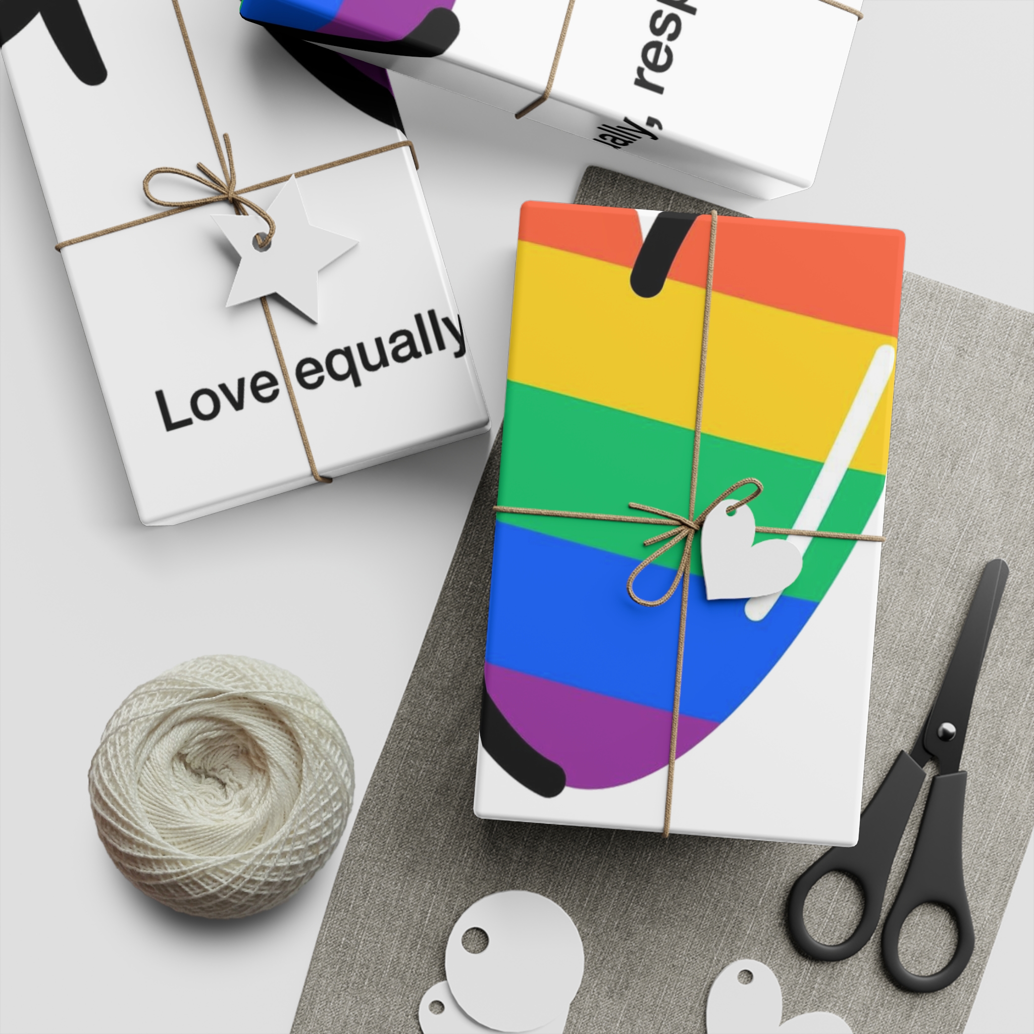 Love Letter Pride Rainbow Lettering Text Writing Pattern Freedom Love Heart Homo Colors Flag Parade Gift Wrapping Paper Sheets 1pc - Image 5