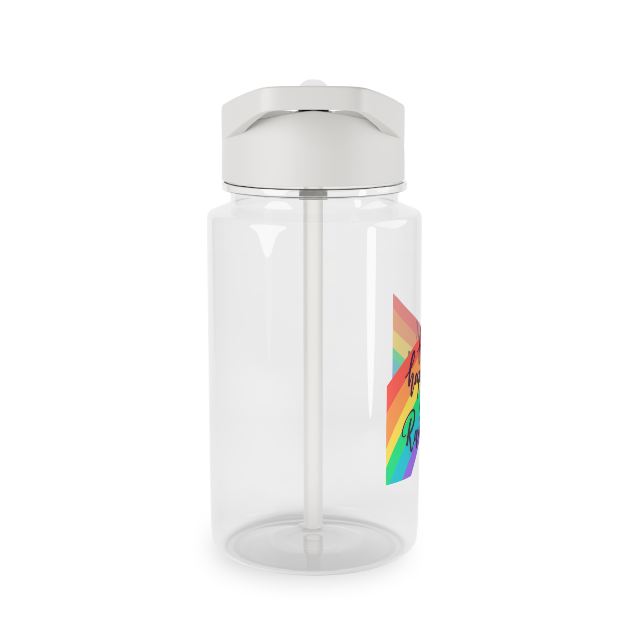 Pride Day Lettering With Rainbow Colors Tritan Water Bottle - Image 4