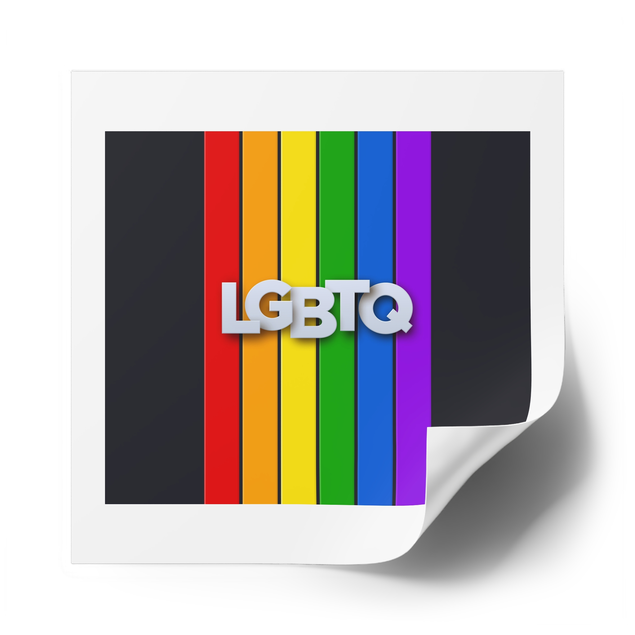 Lgbtq Paper Sign Rainbow Flag Laminate Stickers Square - Image 54