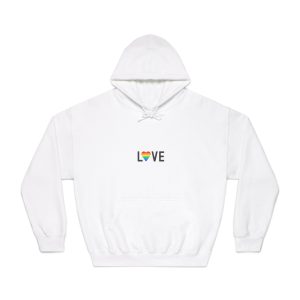 Love Lgbt Rainbow Heart Diversity Love Flag Flat Vector Illustration Unisex Dryblend Hooded Sweatshirt