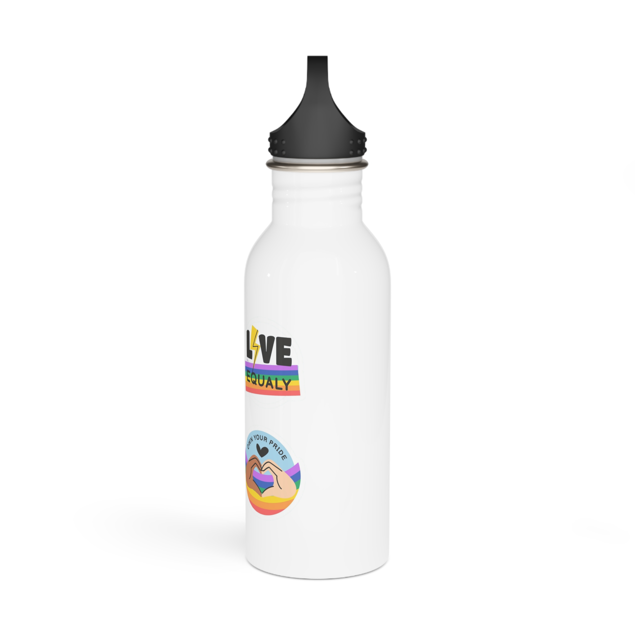 Flat Stickers Collection Lgbtqi Pride Month Celebration(1) Stainless Steel Water Bottle - Image 4