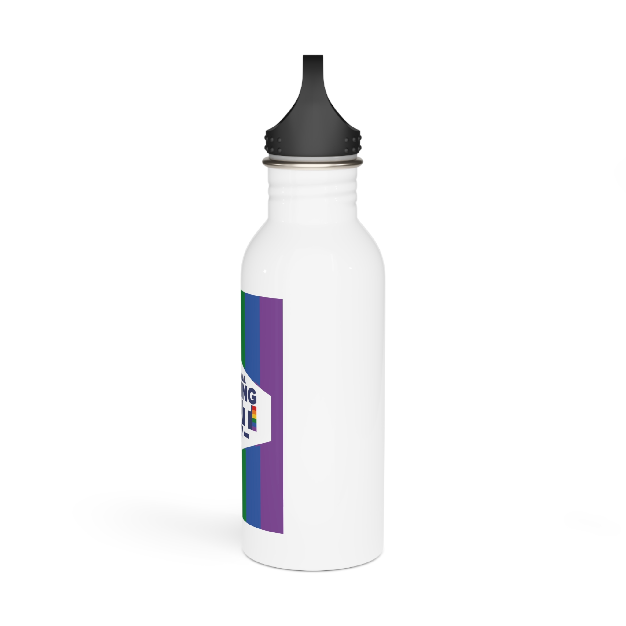 Coming Out Day Pride Month Lgbt Rainbow Flag Diversity Equality Free Love Vector Poster Stainless Steel Water Bottle - Image 4