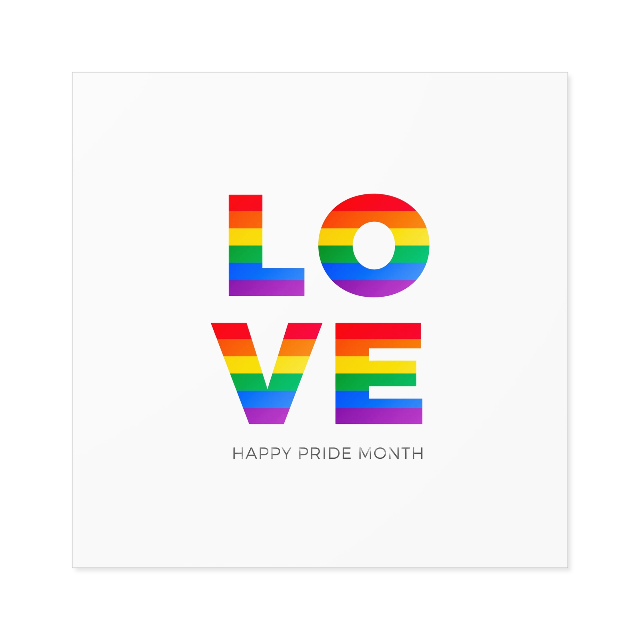Love Word With Gay Pride Flag Laminate Stickers Square - Image 49