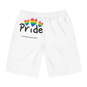 Love Letter Pride Rainbow Lettering Text Writing Pattern Freedom Love Heart Homo Colors Flag Parade(2) Mens Board Shorts Aop