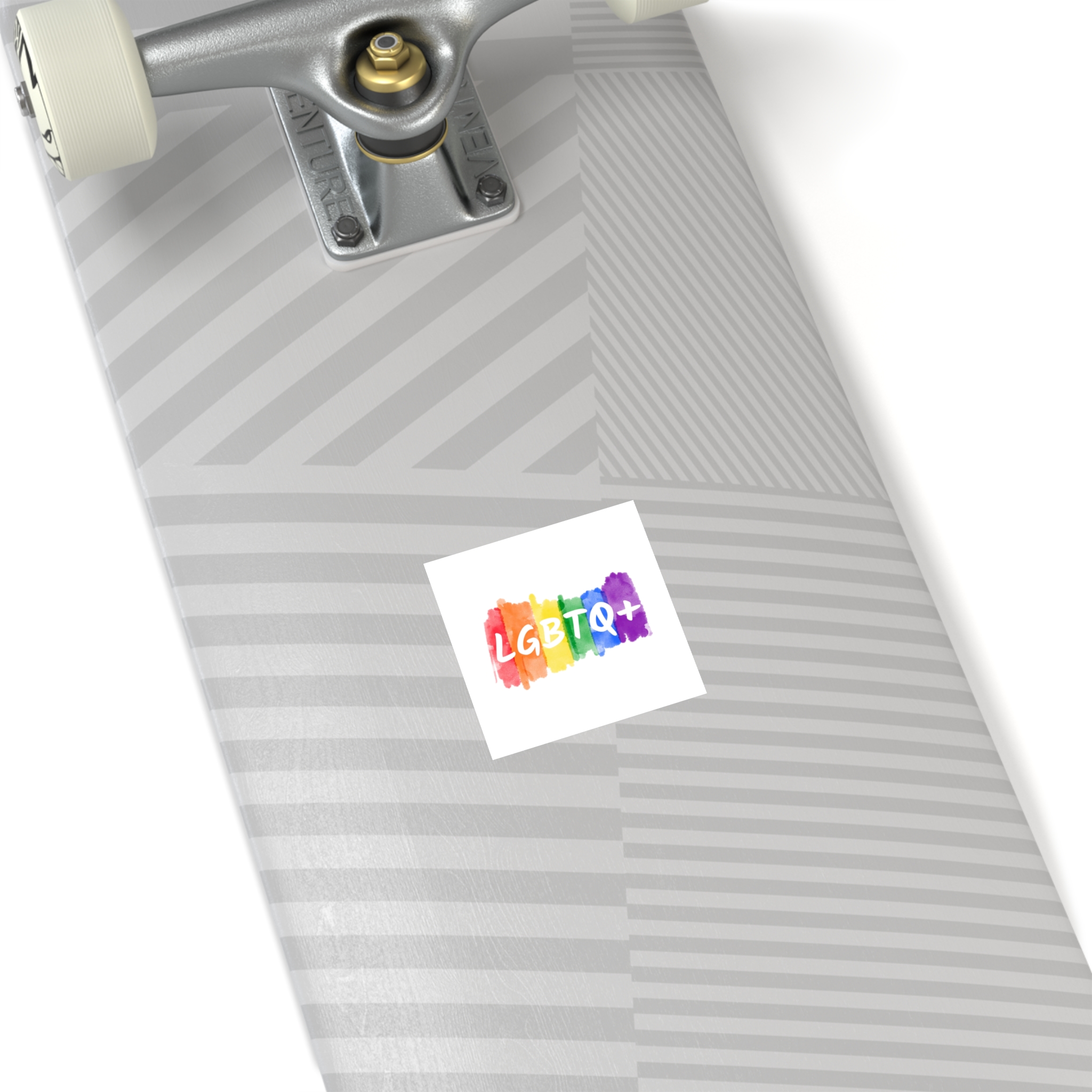 Lgbtq Logo Lettering Text Vector Rainbow Watercolor Paint Textured Colorful Stripes Laminate Stickers Square - Image 68