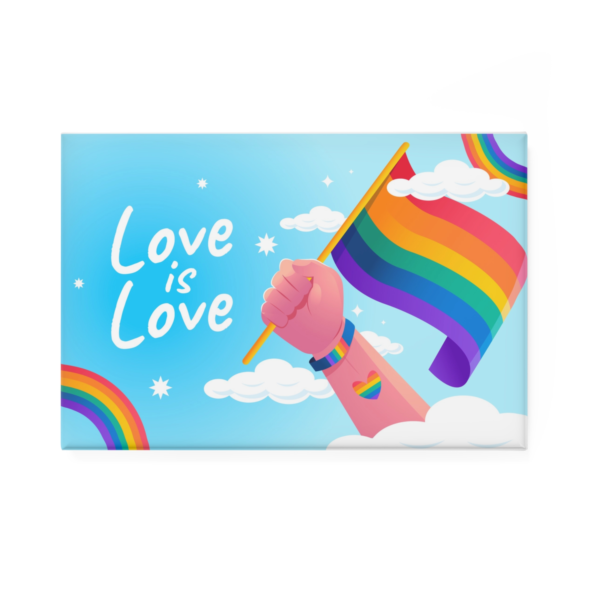 Gradient Background Pride Month Celebration Button Magnet Rectangle 1 And 10 Pcs - Image 5