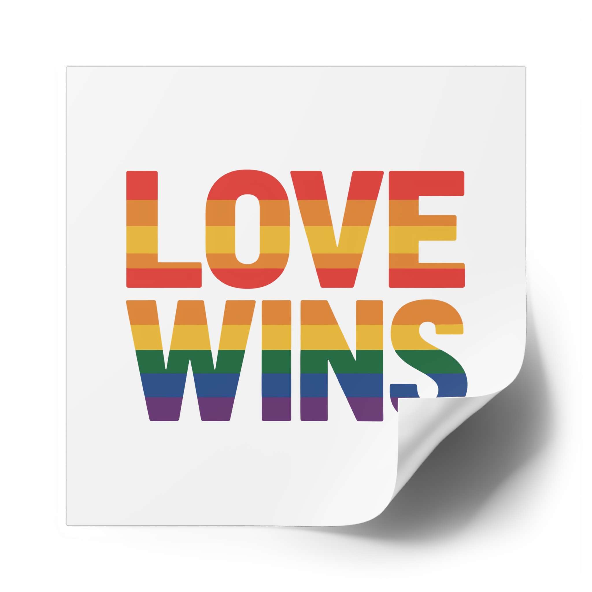 Love Wins Rainbow Pride Message1 Laminate Stickers Square - Image 50