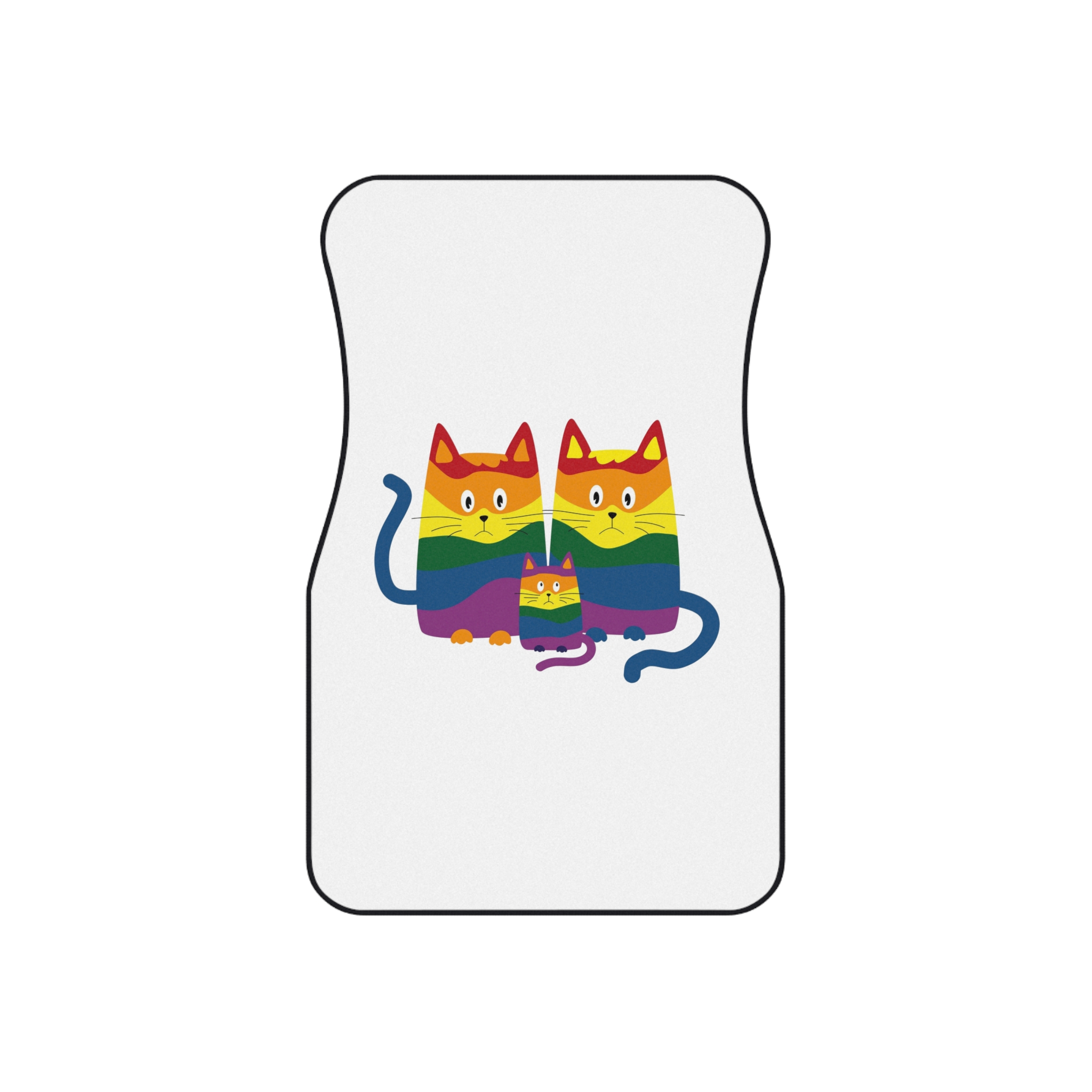 Lgbt Cats Samesex Love Like Everyone Else Cute Cartoon Cats Vector Copyspace Car Mats Set Of 4 - Image 2