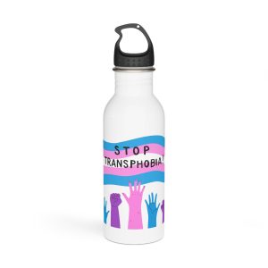 Hand Drawn Stop Transphobia Concept Illustration Stainless Steel Water Bottle