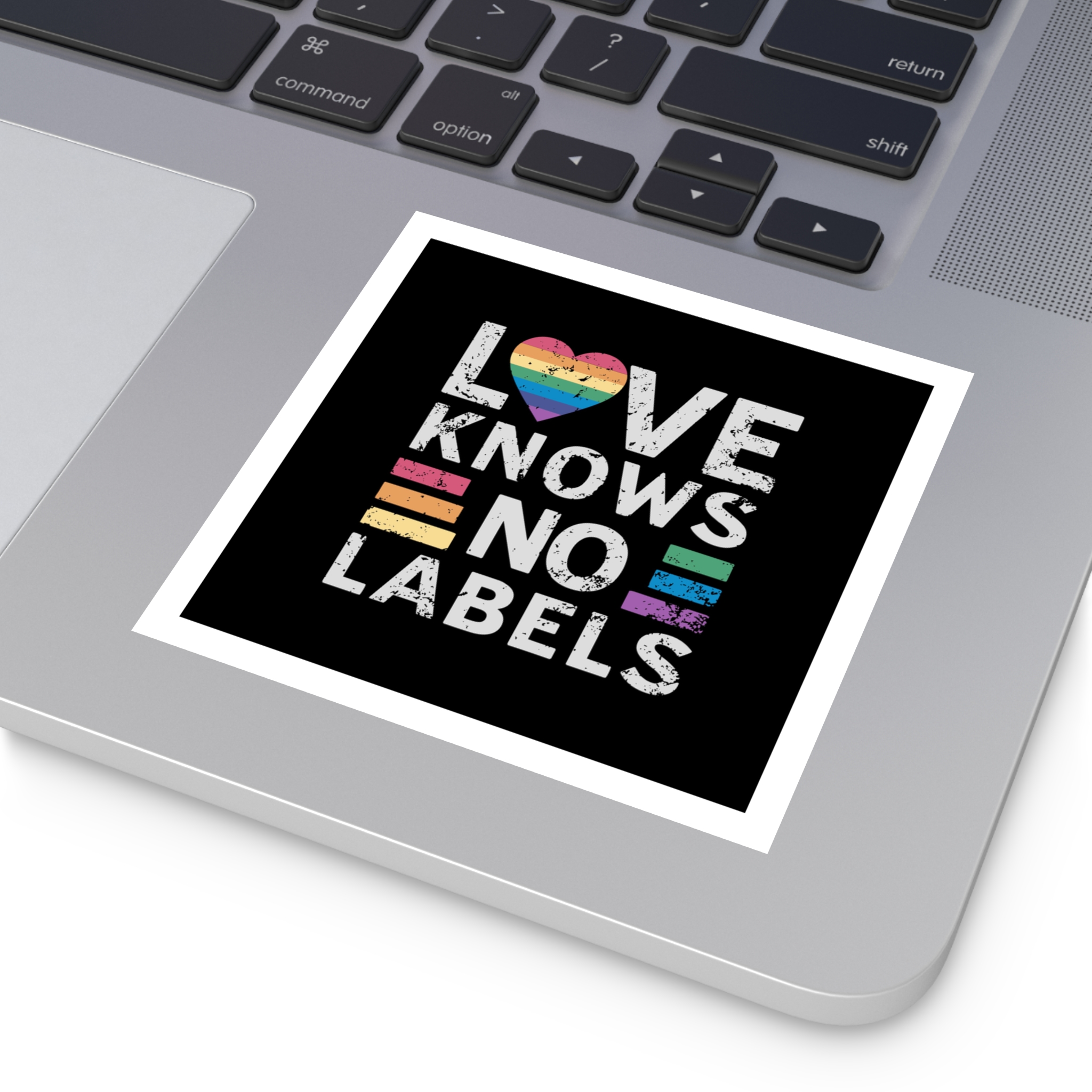 Love Knows No Labels Happy Pride Month Laminate Stickers Square - Image 27