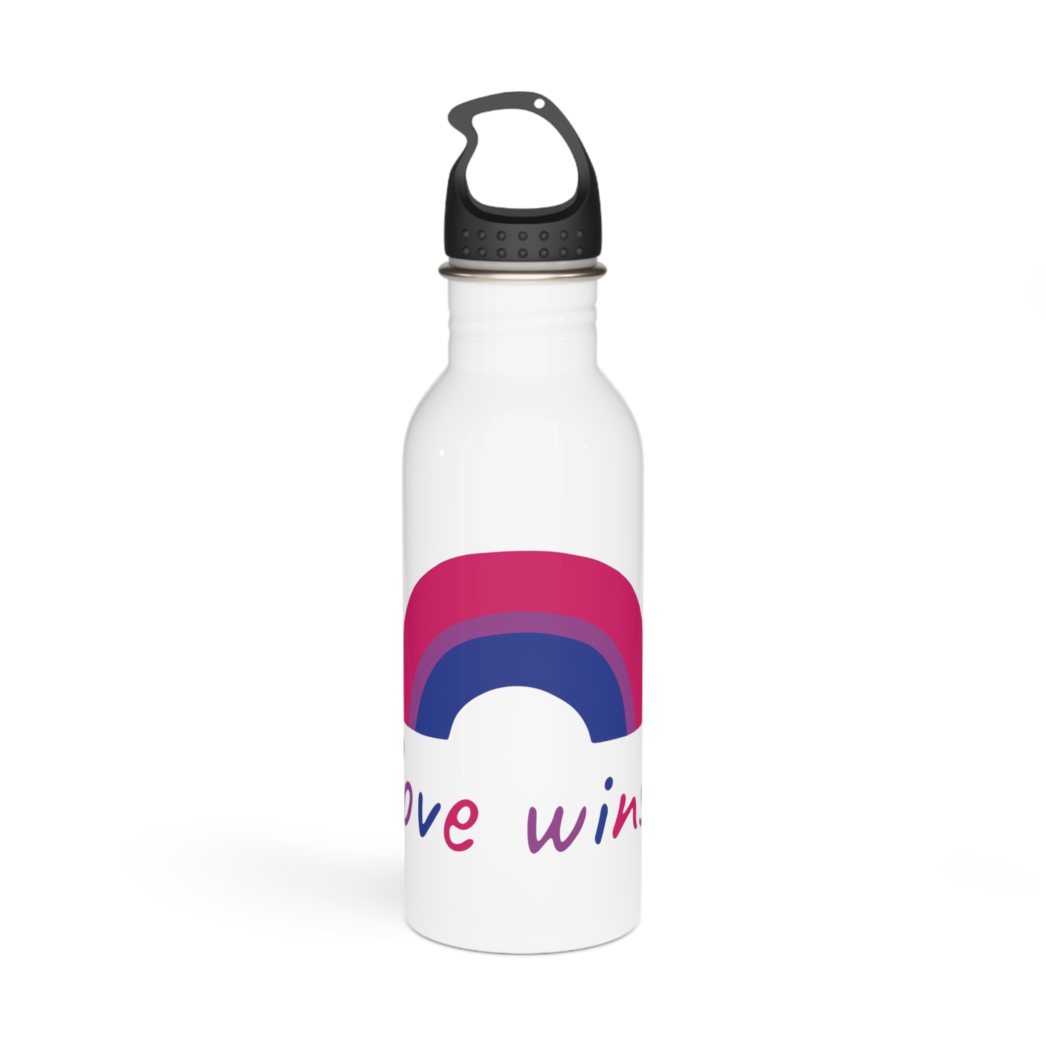 Colorful Rainbow Shape Bisexual Pride Flag Happy Pride Day Lgbtqia Community Pride Month Vector Hand Drawn Doodle Posters Stickers Logo Cards Stainless Steel Water Bottle