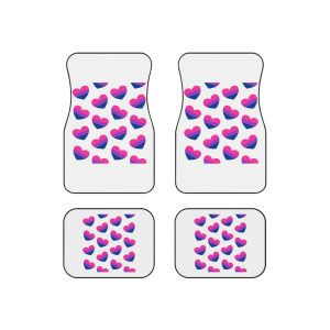 Vector Seamless Pattern Bisexual Flag Heart Car Mats Set Of 4