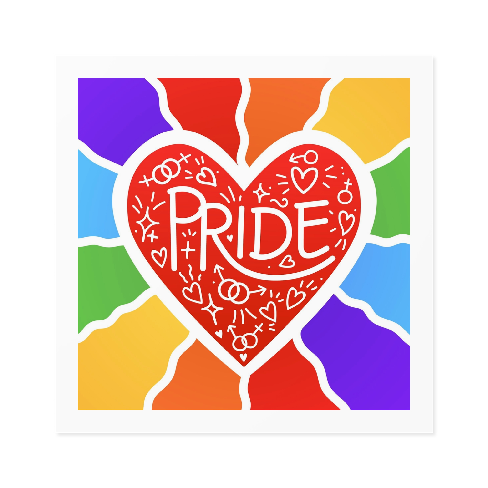 Pride Day Concept Illustration Laminate Stickers Square - Image 33