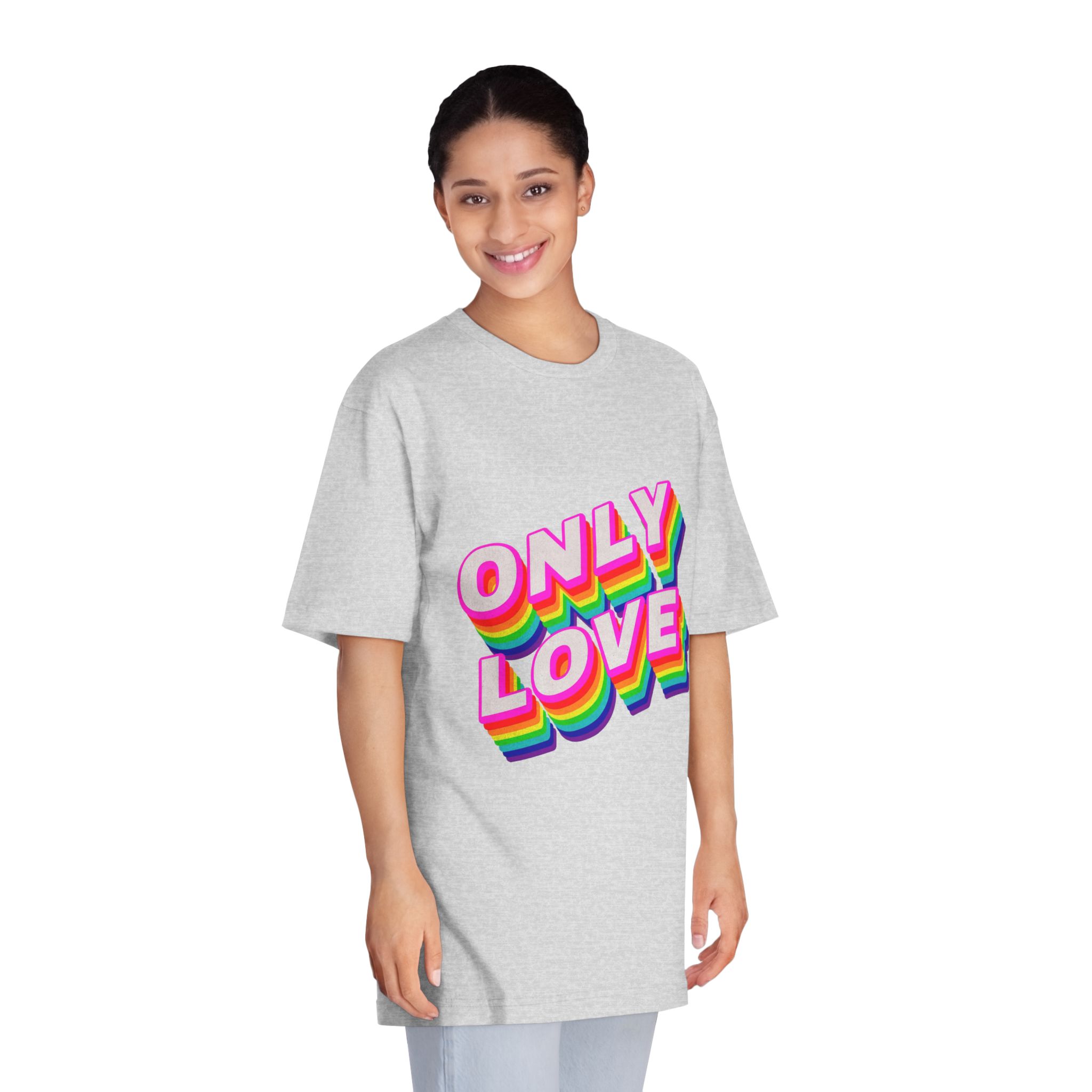 Rainbow Word Only Love Typography Design Element - Unisex Classic Crewneck T Shirt - Image 15