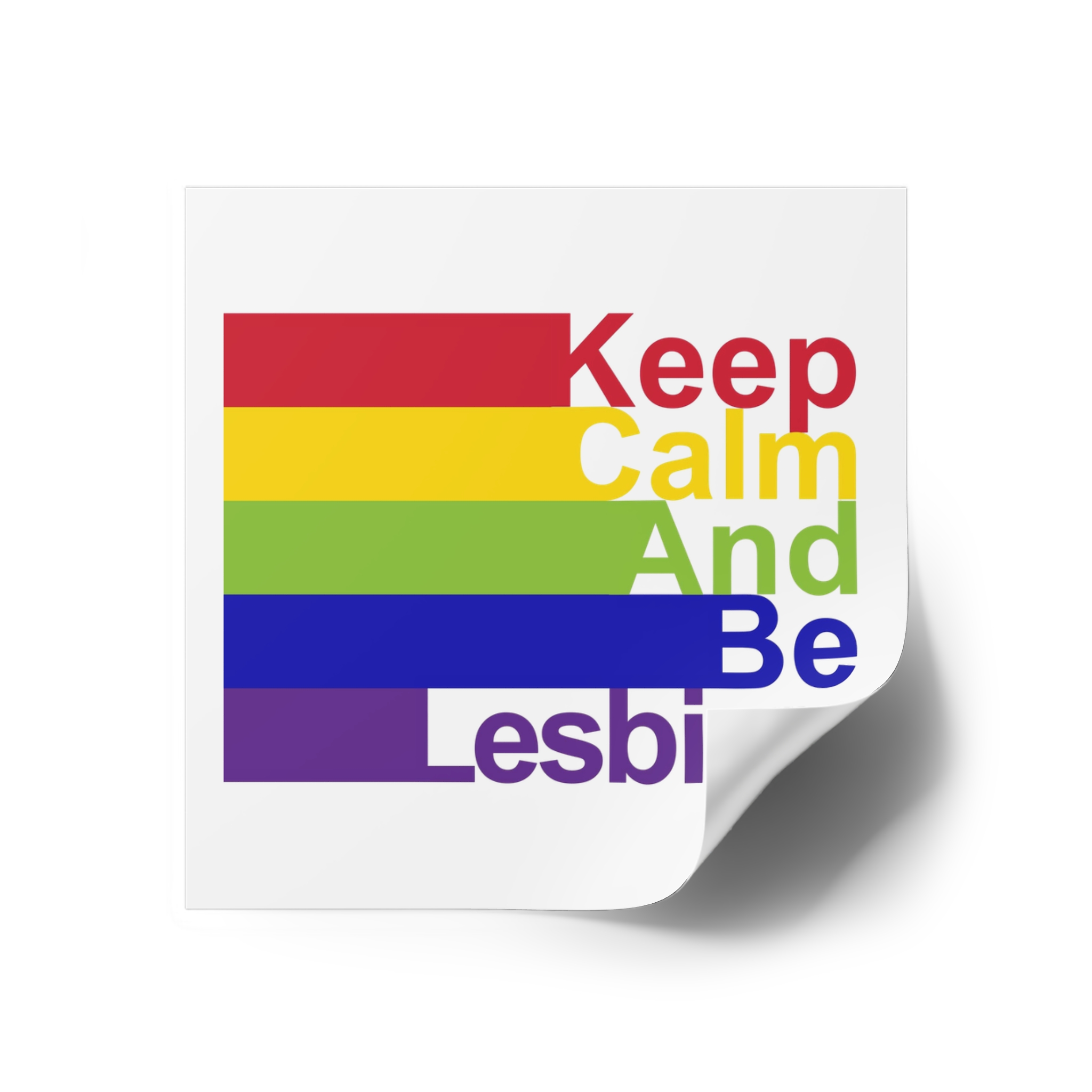 Lgbt Concept Motivating Phrase Colors Rainbow Keep Calm Be Yourself Laminate Stickers Square - Image 26
