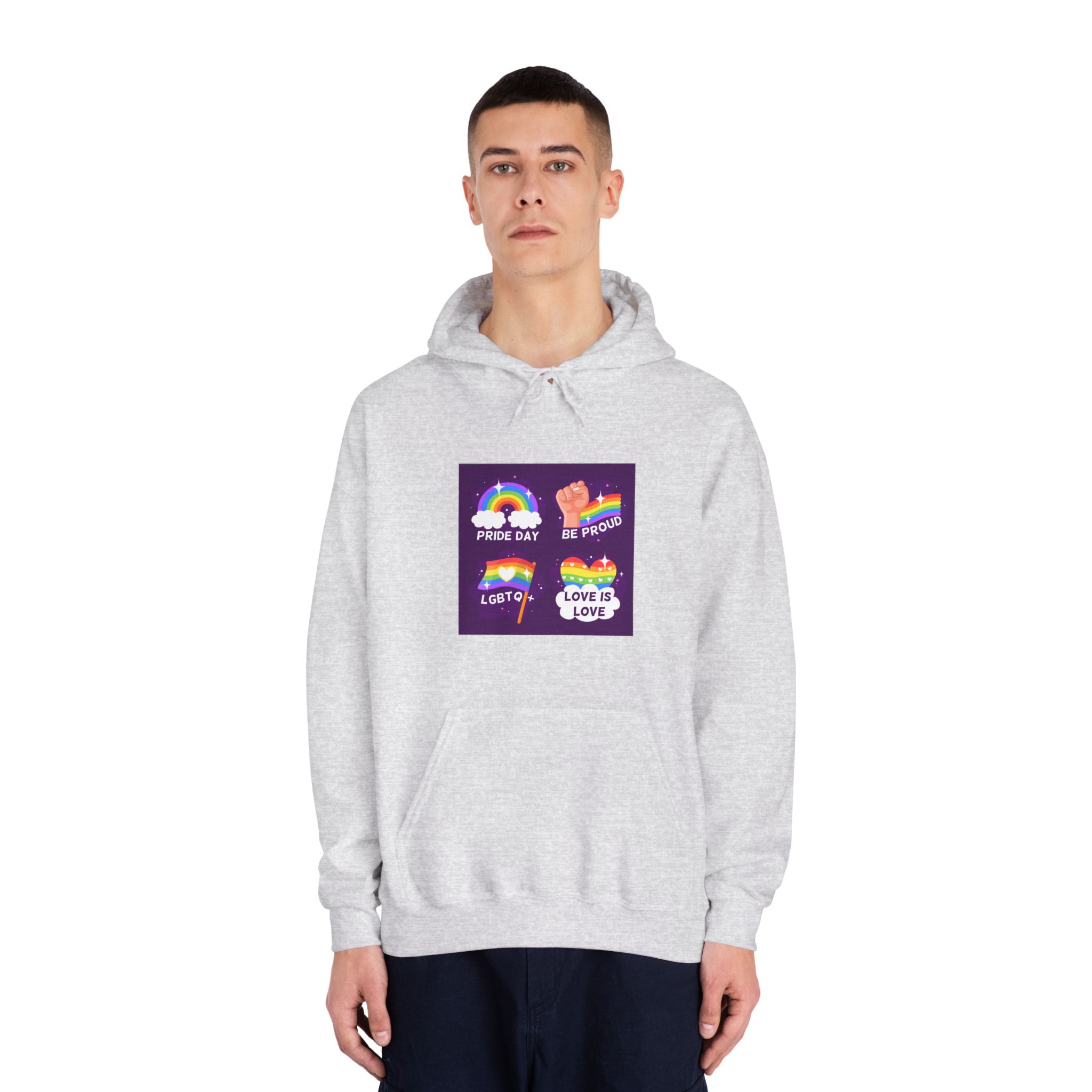Pride Day Badges Collection Unisex Dryblend Hooded Sweatshirt - Image 7