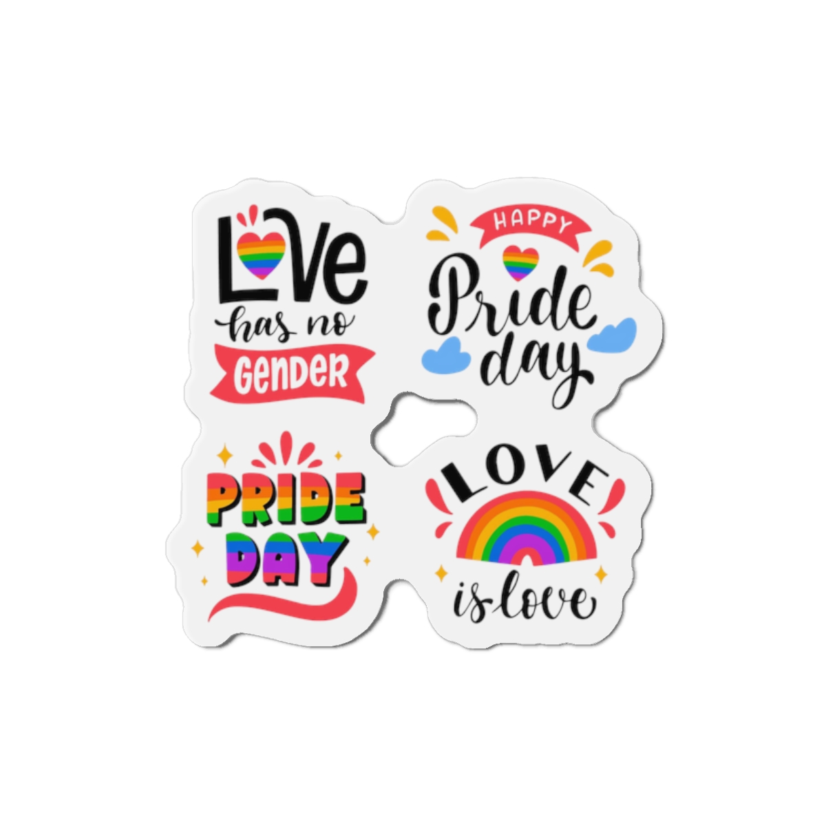 Hand Drawn Pride Day Label Collection(1) Die Cut Magnets